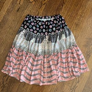 Tsumori Chisato pink patchwork mermaid tiered skirt